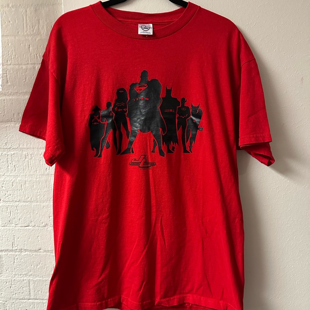 Vintage Delta Justice League Tshirt Size L Red DC Comics